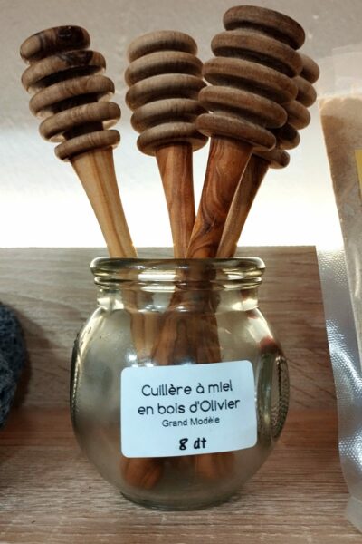 Cuillère à miel en bois d'olivier GM