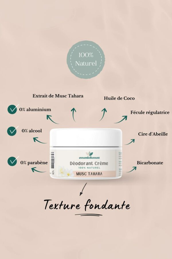 Déodorant Crème au Musc Tahara 100% Naturel 0% Aluminium – Image 2